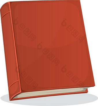 红色的书封面孤立的白色插图卡通站红色的覆盖书与空白封面孤立的白色背景为书店图书馆博客展示图片