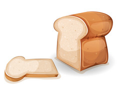 面包奶油蛋卷与片插图卡通面包与一个片减少