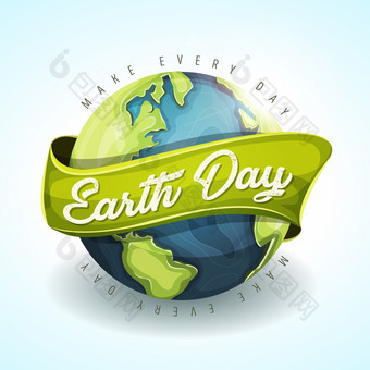 插图快乐地球一天横幅为环境安全庆祝活动快乐地球一天假期横幅