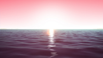 插图夏天海洋景观与水波纹理和闪亮的太阳美丽的海洋背景场景
