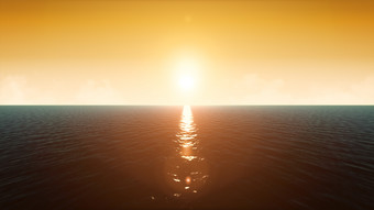 插图夏天海洋景观与<strong>水波纹</strong>理和闪亮的太阳美丽的海洋背景场景