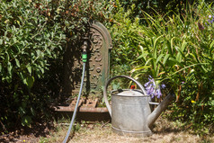 浇水可以锌软管和喷泉投铁花园