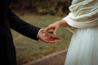 的新娘和新郎持有手的手的新娘和新郎新娘和新郎持有手的手的新娘和新郎