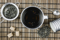干绿色茶对象为茶茶仪式