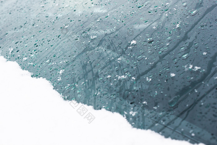 雪和雨滴玻璃背景