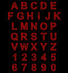 信和数字红色的艺术纤维网风格孤立的黑色的背景