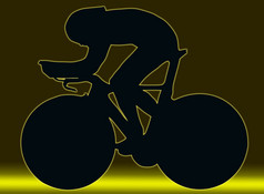 绿色黄金体育运动轮廓自行车比赛孤立的