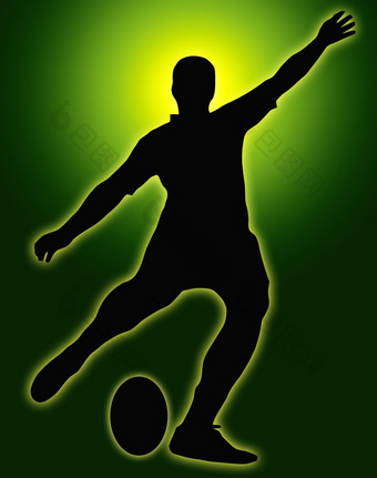 绿色<strong>发光体</strong>育运动轮廓橄榄球足球爱发牢骚的人的地方踢的球