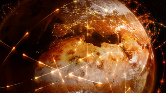 呈现摘要概念全球网络互联网和全球<strong>通信</strong>全球业务和运输<strong>通信</strong>的地球