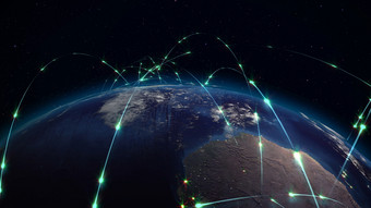 呈现摘要概念全球网络<strong>互联网</strong>和全球通信全球业务和运输通信的地球