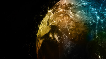 呈现摘要概念全球网络互联网和全球<strong>通信</strong>全球业务和运输<strong>通信</strong>的地球