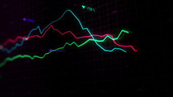 呈现股票索引虚拟空间经济增长经济衰退电子虚拟平台显示趋势和股票市场波动