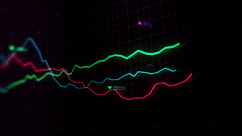呈现股票索引虚拟空间经济增长经济衰退电子虚拟平台显示趋势和股票市场波动