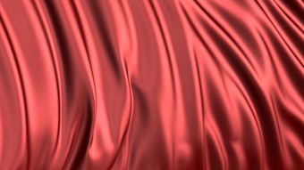 呈现红色的丝绸的织物发展<strong>顺利</strong>的风风波传播通过的织物