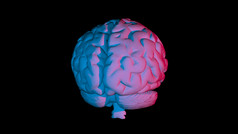 呈现电脑模型人类大脑的概念人工情报和可视化数据的结构的大脑从医疗断层摄影术装置