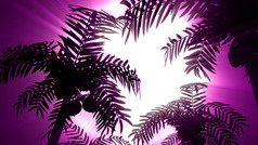 呈现复古的未来主义的背景与棕榈树背景的太阳风格电脑图形的背景完美的为任何主题演讲你的自己的图形项目