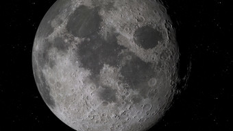 呈现的<strong>月球</strong>轨道的月亮对的背景空间与照亮陨石坑和<strong>月球</strong>土壤元素这图像有家具的已开启