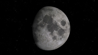 呈现的月球轨道的月亮对的背景空间与照亮陨石坑和月球土壤元素这图像有家具的已开启