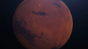 呈现的火星人轨道3空间与照亮陨石坑和火星人山元素这图像有家具的已开启
