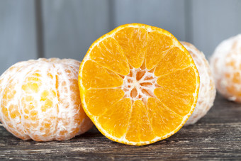 成熟的<strong>橙色</strong>普通话减少成几个块特写镜头的结构<strong>橙色</strong>水果可见结构<strong>橙色</strong>水果