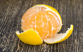 去皮从的苦皮美味的甜蜜的多汁的橘子橙色颜色特写镜头去皮橘子