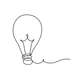 向量光灯泡连续行画粗略的的想法概念大纲简单的艺术作品与可编辑的中风光灯泡连续行画粗略的的想法概念大纲简单的艺术作品与可编辑的中风向量插图