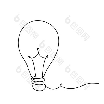 向量光灯泡连续行画粗略的的想法概念大纲简单的艺术作品与可编辑的中风光灯泡连续行画粗略的的想法概念大纲简单的艺术作品与可编辑的中风向量插图