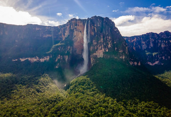 风景优美<strong>的</strong>空中视图天使秋天世界rsquo最高瀑布委内瑞拉风景优美<strong>的</strong>空中视图天使秋天世界rsquo最高瀑布