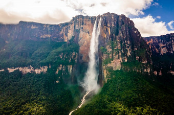 风景优美的空中视图天使秋天世界rsquo最高瀑布委内瑞拉风景优美的空中视图天使秋天世界rsquo最高瀑布