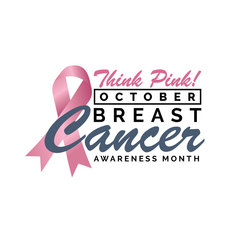 乳房癌症10月意识月运动设计向量插图孤立的白色背景乳房癌症意识程序向量模板设计