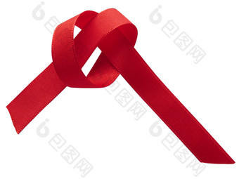 红色的丝带在白色背景设计元素剪裁路径包括
