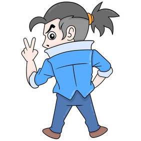 很酷的男人与马尾辫见过从后面