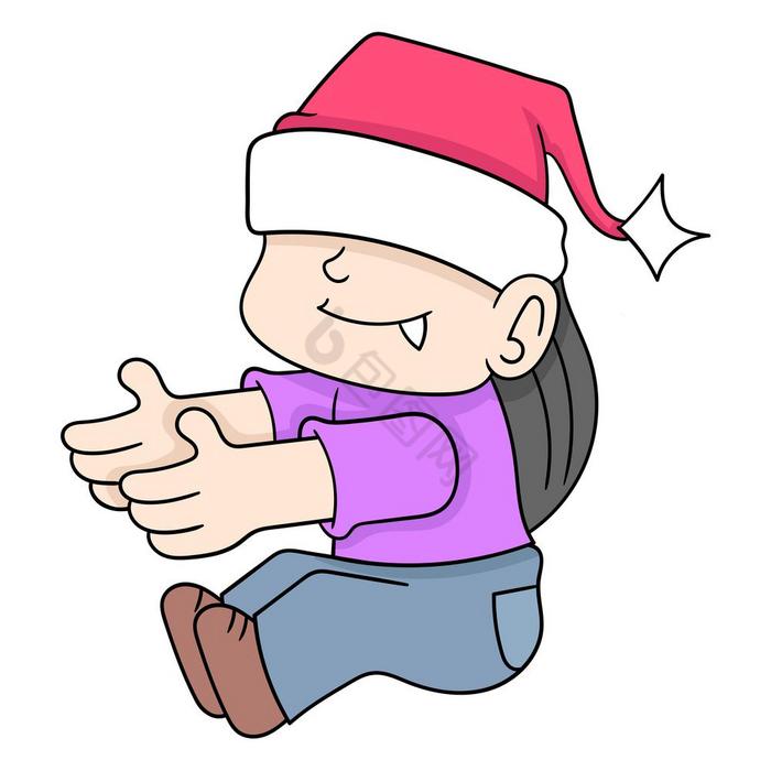 男孩坐着庆祝圣诞节图片