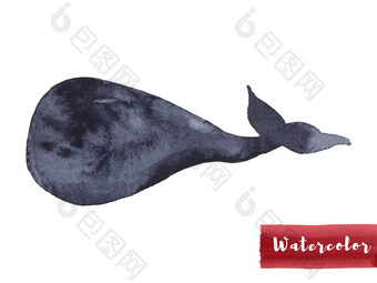 鲸鱼靛蓝颜色绘画水彩艺术画海鱼蓝色的颜色海洋动物孤立的白色为织物纺织背景轮廓孩子插图海豚元素为设计鲸鱼靛蓝颜色绘画水彩艺术画海鱼蓝色的颜色海洋动物孤立的白色为织物纺织背景轮廓孩子插图海豚元素为设计