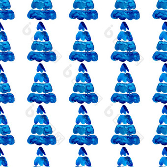 圣诞节水彩松树无缝的模式蓝色的颜色手画冷杉树背景壁纸为点缀包装圣诞节礼物圣诞节水彩松树无缝的模式蓝色的颜色手画冷杉树背景壁纸为点缀包装圣诞节礼物