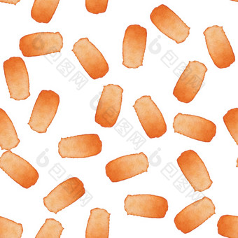 手画刷中风无缝的水彩模式摘要水彩画形状橙色颜色艺术设计为织物和背景手画刷中风无缝的水彩模式摘要水彩画形状橙色颜色艺术设计为织物和背景