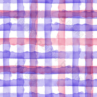 水彩粉红色的紫罗兰色的检查无缝的模式简单的格子织物背景手画简单的设计与条纹水彩粉红色的紫罗兰色的检查无缝的模式简单的格子织物背景手画简单的设计与条纹