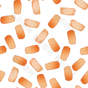 手画刷中风无缝的水彩模式摘要水彩画形状橙色颜色艺术设计为织物和背景手画刷中风无缝的水彩模式摘要水彩画形状橙色颜色艺术设计为织物和背景