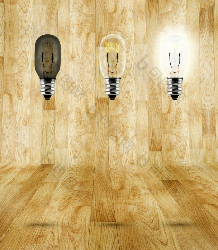 序列的想法思考木木条镶花之地板房间三个灯泡房间