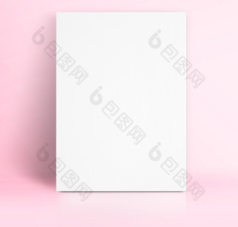 黑色的白色纸<strong>海报</strong>精益柔和的粉红色的颜色<strong>工作</strong>室房间模板模拟为添加你的文本