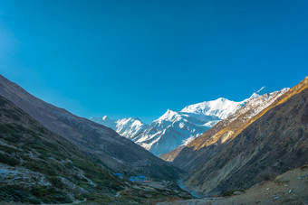 美丽的农村景观的喜马拉雅山脉春天阳光明媚的一天<strong>尼泊尔</strong>