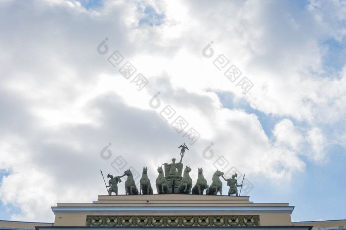 雕塑凯旋拱一般工作人员建筑宫广场彼得堡