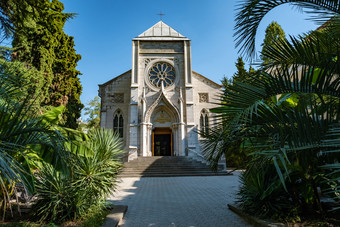 罗马天主教教堂的完美无暇的概念的祝福维珍玛丽的城市雅尔塔克里米亚