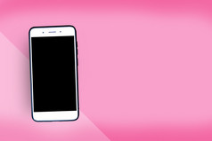 智能手机粉红色的背景