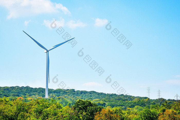 风涡轮权力一代山和公园生成电从的风清洁能源