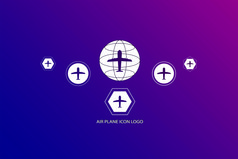空气飞机标志图标装运运输象征概念插图设计