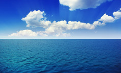 海蓝色的天空蓝色的海洋世界海洋一天