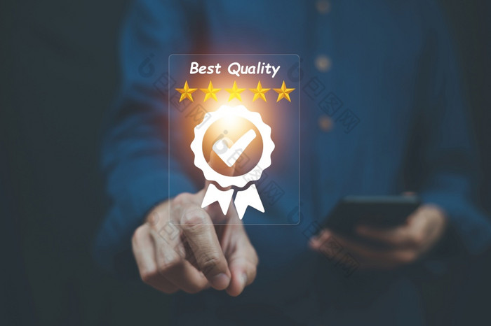 客户调查质量审查商人给评级服务经验在线应用程序客户审查满意度反馈调查概念客户可以评估质量服务