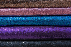 例子明亮的织物各种各样的颜色视图