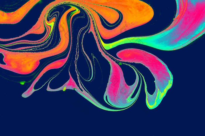 流体艺术大理石花纹油漆变形背景独特的艺术插图液体大理石花纹纹理